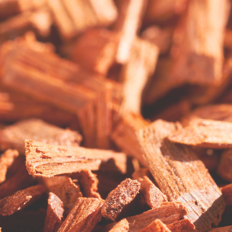 This is an image of a pile of sandalwood.
