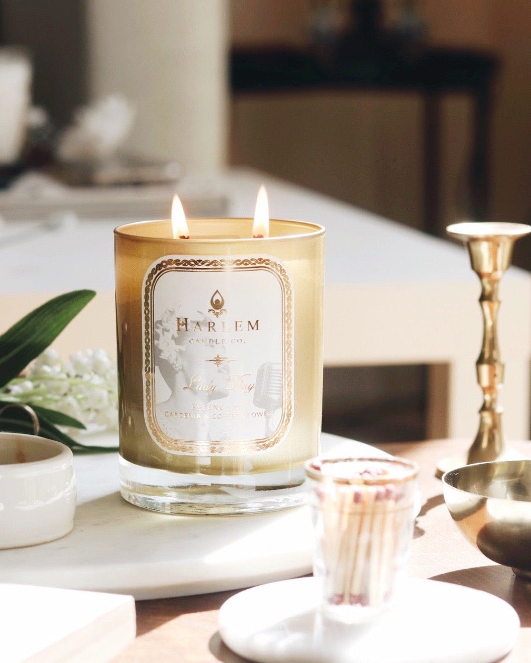 Lifestyle image of our Lady Day candle