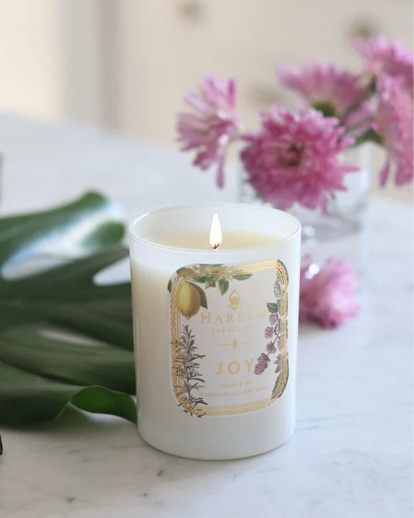 This is an image of our Joy candle in a lifestyle setting.